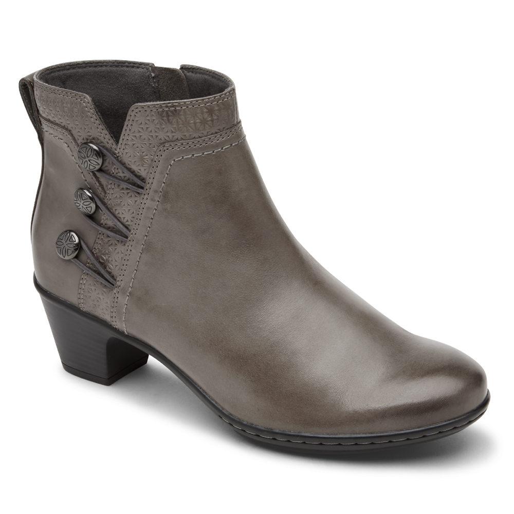 Botas Rockport Mujer Mexico - Cobb Hill Kailyn Ankle Grises - MOZUY0687